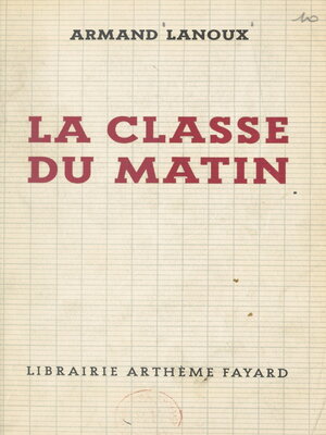 cover image of La classe du matin